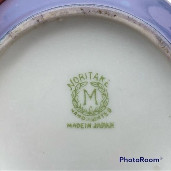 Vintage Notitake Hand Painted BLUE Lusterware Sugar Bowl & Creamer Set - Picture 5 of 10